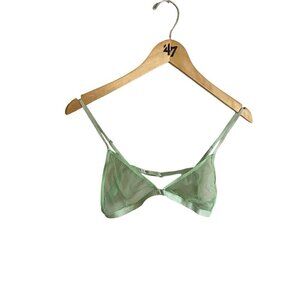 Fleur Du Mal Women's Green Mesh Wireless Balconette Bra - A1